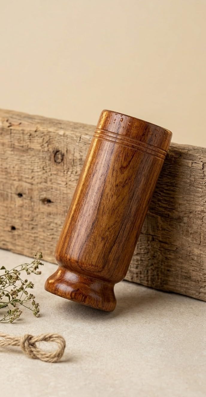 Vijaysar herbal wood tumbler (4 Inch)