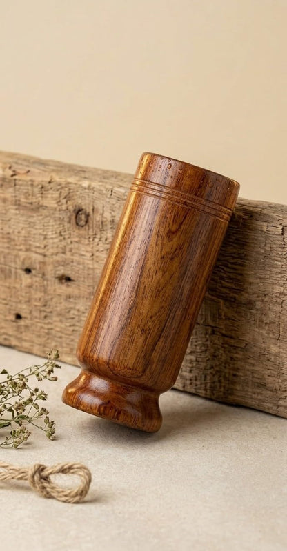 Vijaysar herbal wood tumbler (4 Inch)