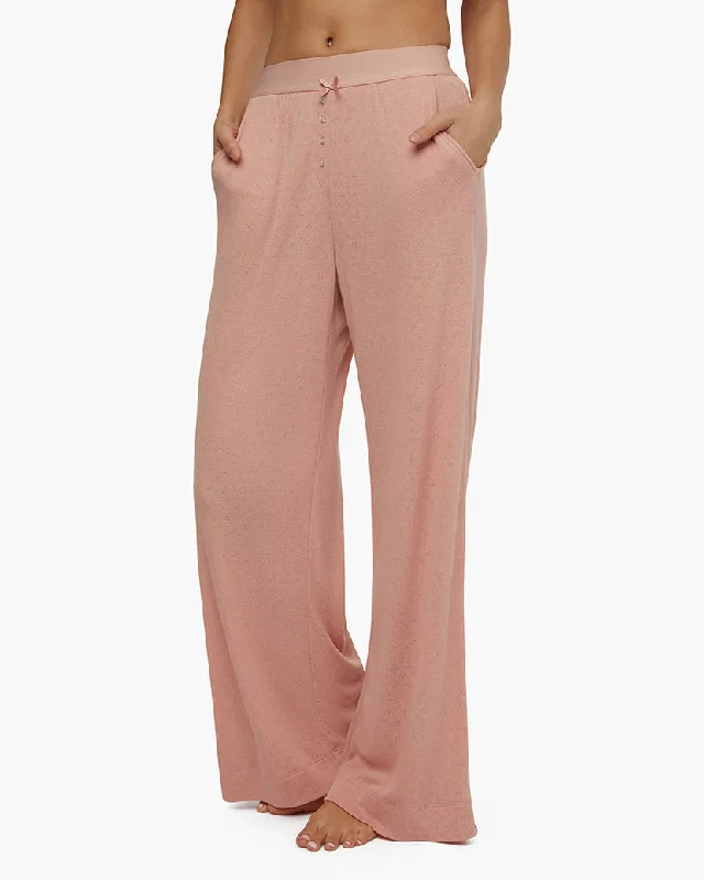 Pointelle Wide Leg Pant