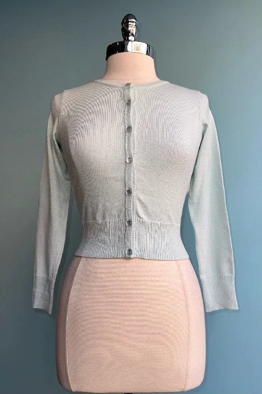 Seafoam Long Sleeve Cropped Cardigan