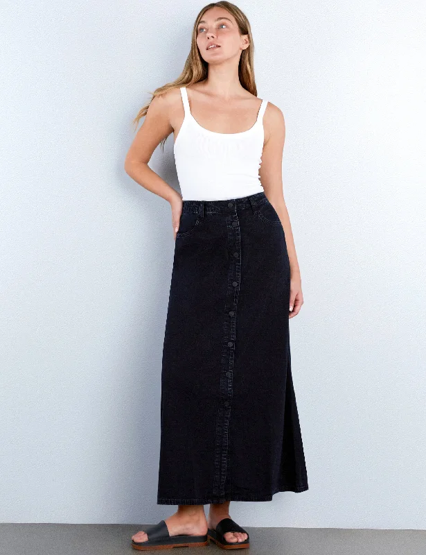 Soft Denim Maxi Skirt