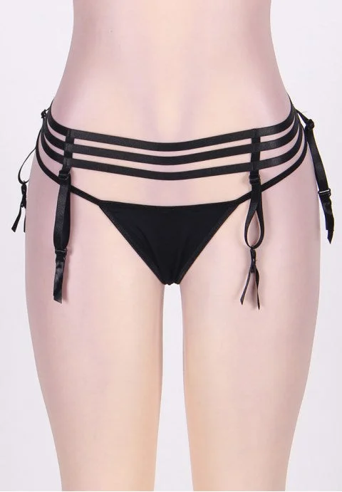 Elasticized Strappy Garter With G-string