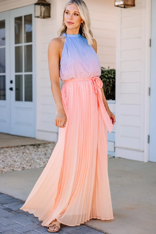 What An Angel Peach Pink Ombre Maxi Dress