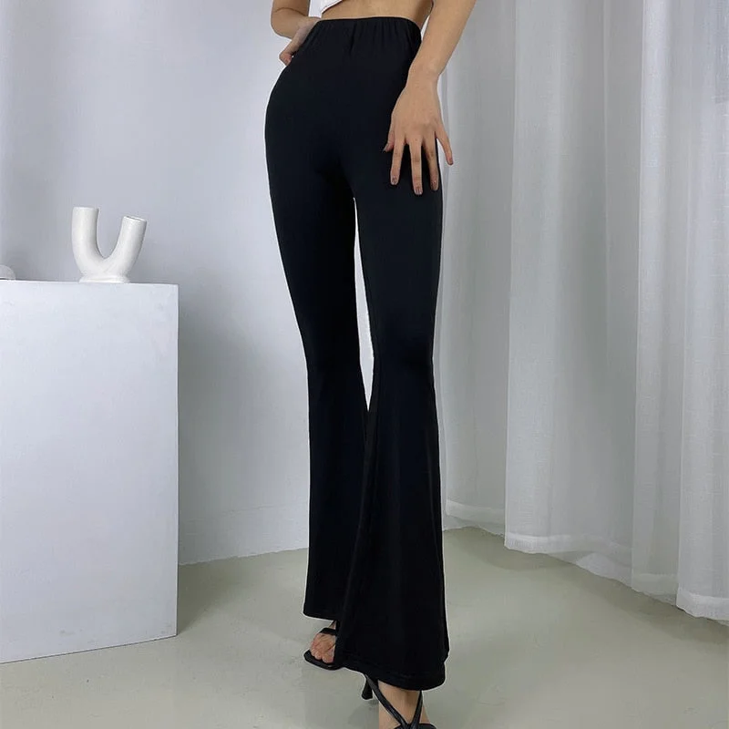 FashionSierra - Womens High Waist Flare Pants