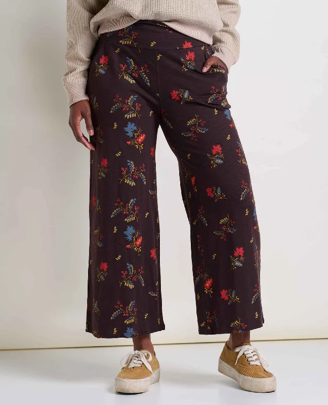 Women's Chaka Wide Leg Pant - Carob Bouquet Print