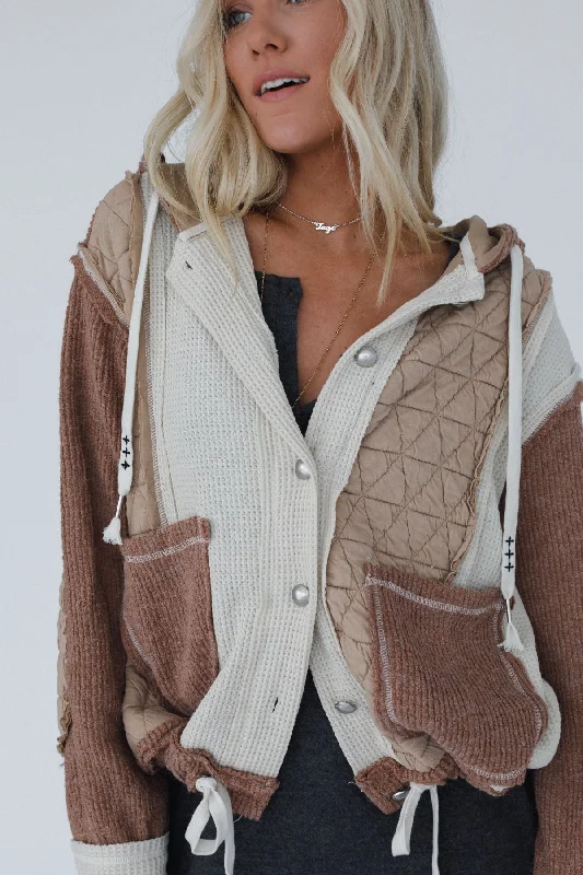 Leighton Button Up Jacket - Chocolate