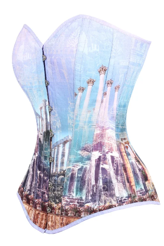 Longline Architectural Print Waist Taming Corset