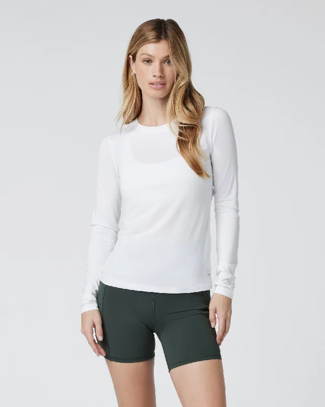 Women's Long-Sleeve Lux Crew - White