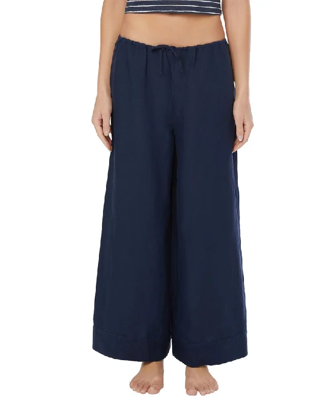 Onia Air Linen-Blend Wide Leg Drawstring Pant