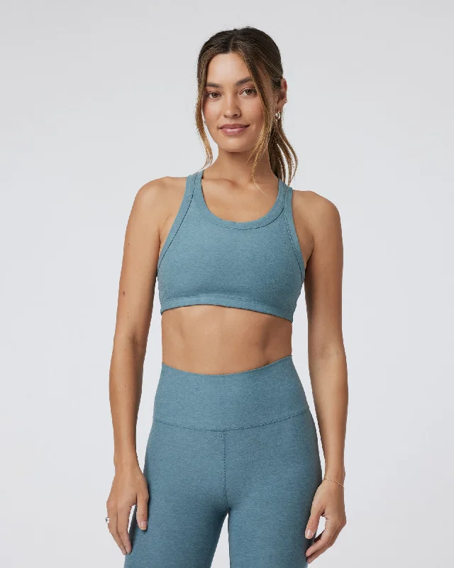 Women's Elevation Racer Bra - Smoke Blue Heather