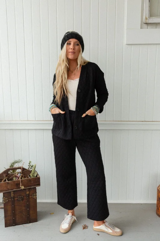 Stay Awhile Jacket And Pants Set - Black