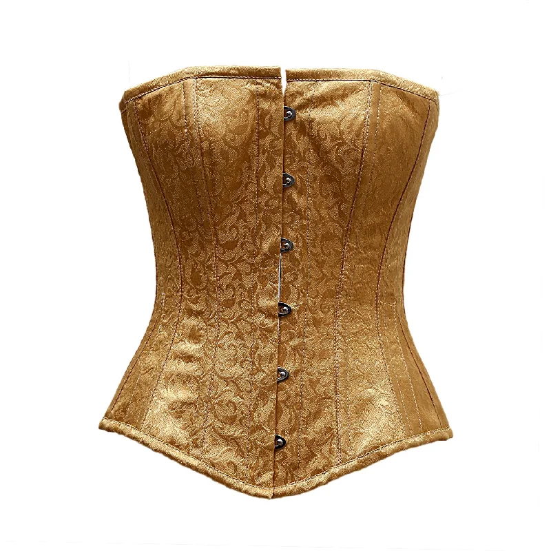 Suzi Golden Satin Brocade Overbust Corset