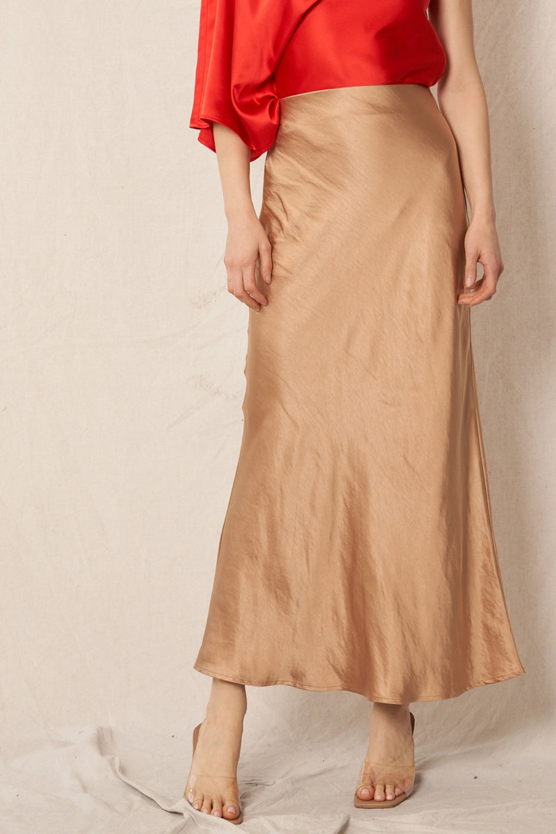 Umber Satin Skirt