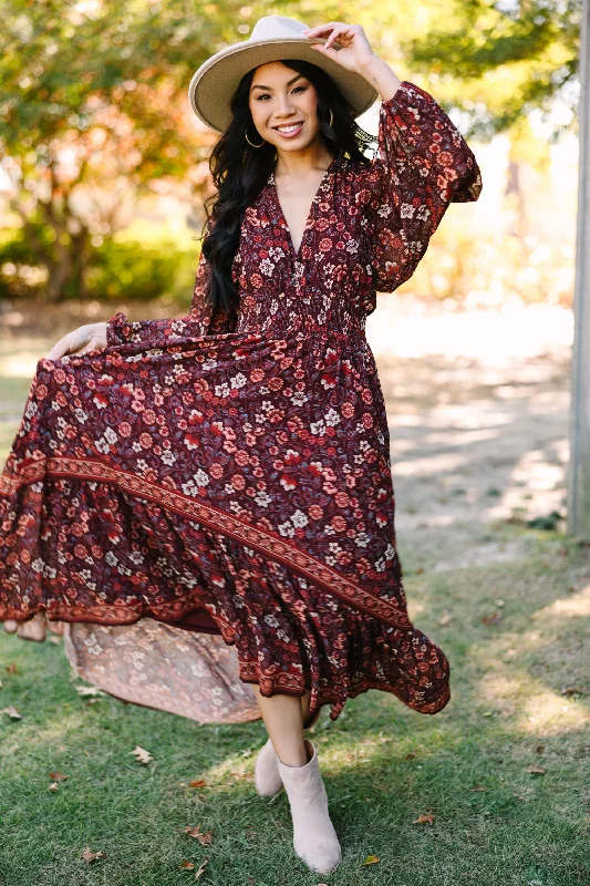 Living Your Best Life Brown Floral Maxi Dress