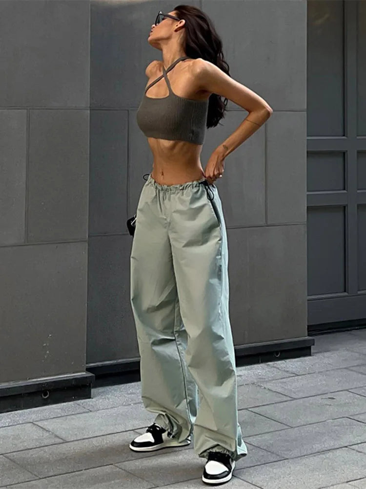 Vintage Baggy Streetwear Pockets Wide Leg High Waist Straight Denim Trouser