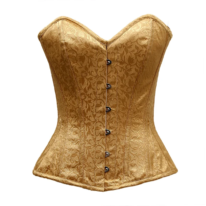 Shelby Golden Satin Brocade Overbust Corset