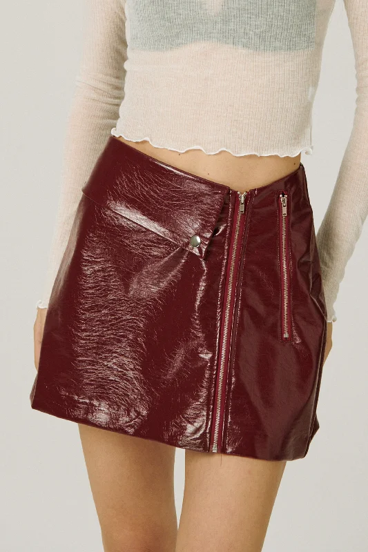 Rae Asymmetric Pleather Skirt