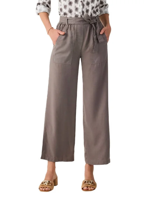 Drapey Utility Wide Leg Pants In Flint