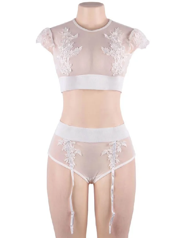 Timeless beauty Appliqué  Bra Set