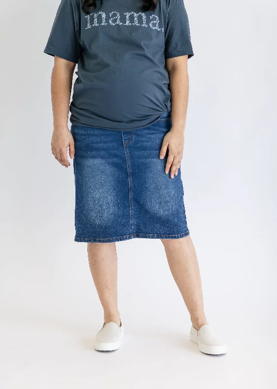 Remi Maternity Denim Midi Skirt - FINAL SALE