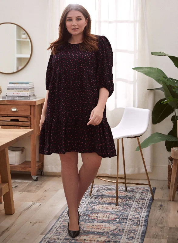 Dot Print Babydoll Dress