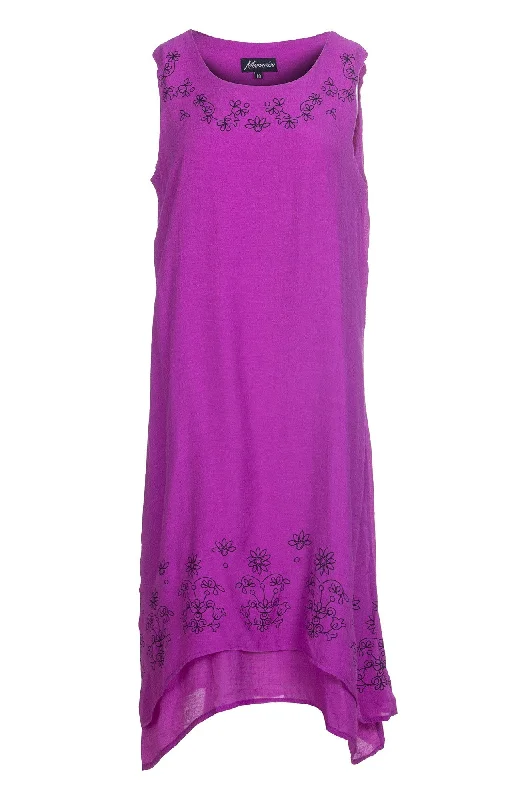 Soft Crosshatch Dress | MAGENTA | 8834A1