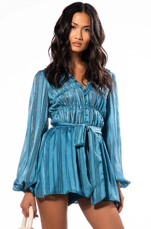 OCEAN AVENUE SATIN TIE ROMPER