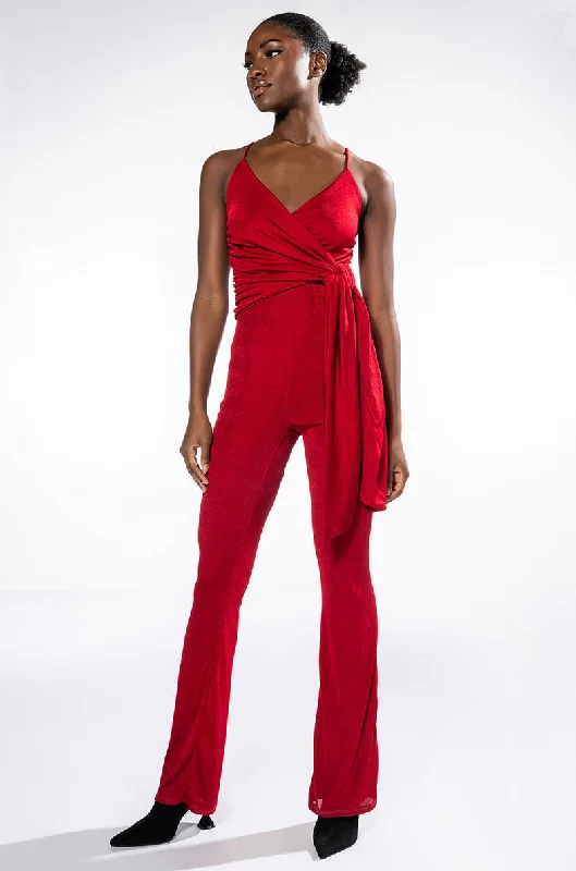 ROSELYN TIE FRONT SLEEVELESS JUMPSUIT