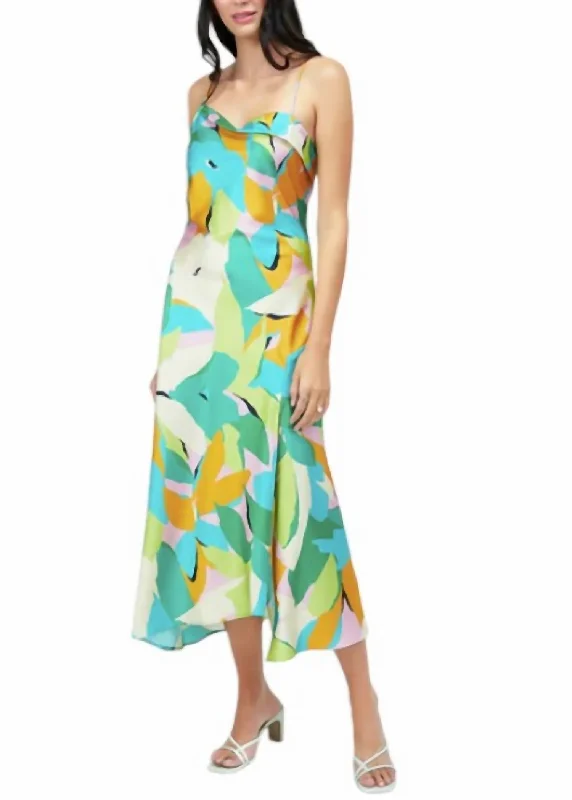 Afternoon Splendor Midi Dress In Green Floral