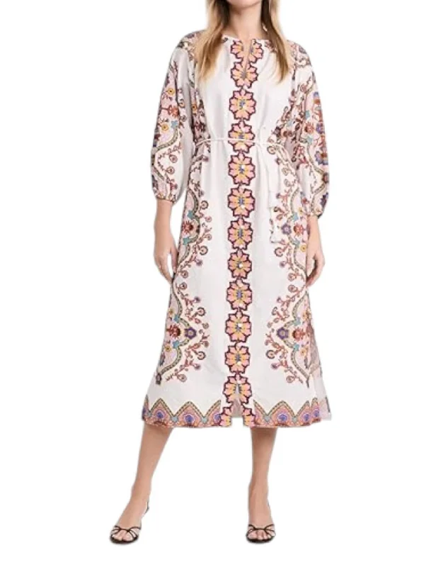 Kaila Midi Kaftan Dress In Lagos Print