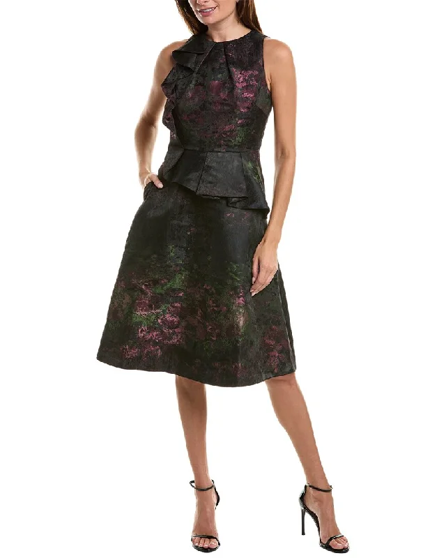 Kay Unger Inga Jacquard Midi Dress