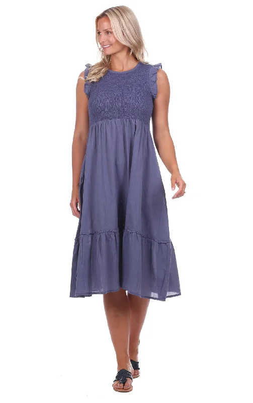 Mariana Midi Dress in Light Chambray