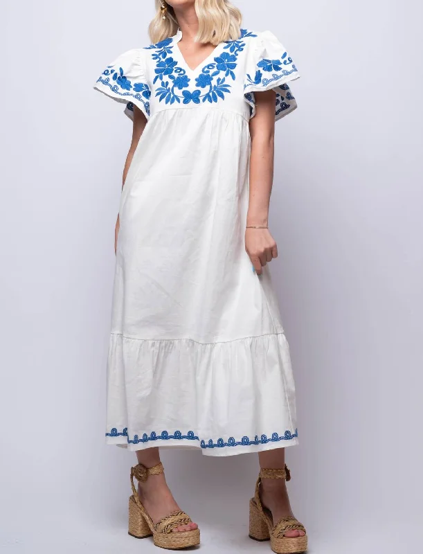 Rosalind Midi Dress In White