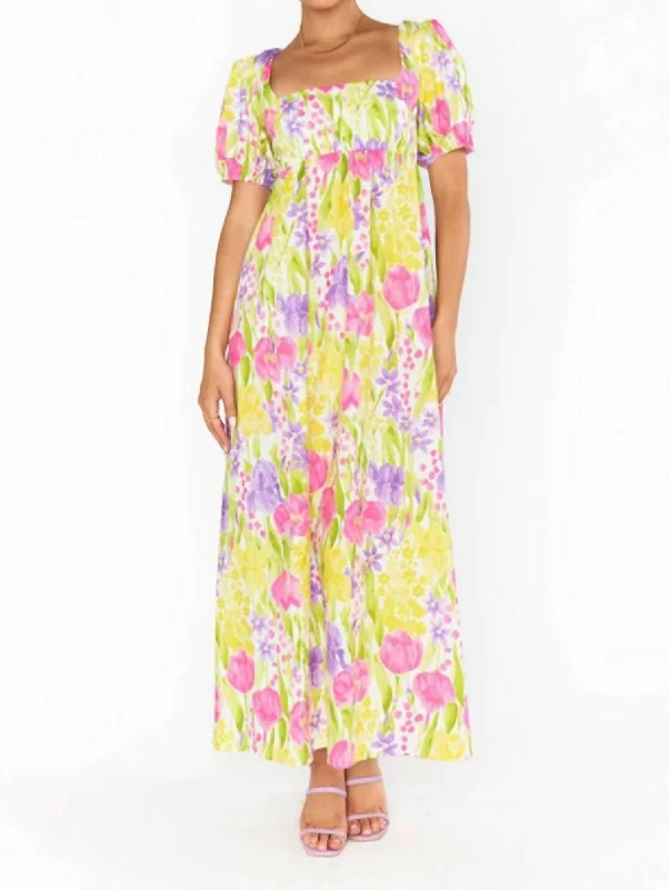 Smitten Midi Dress In Blooming Tulips