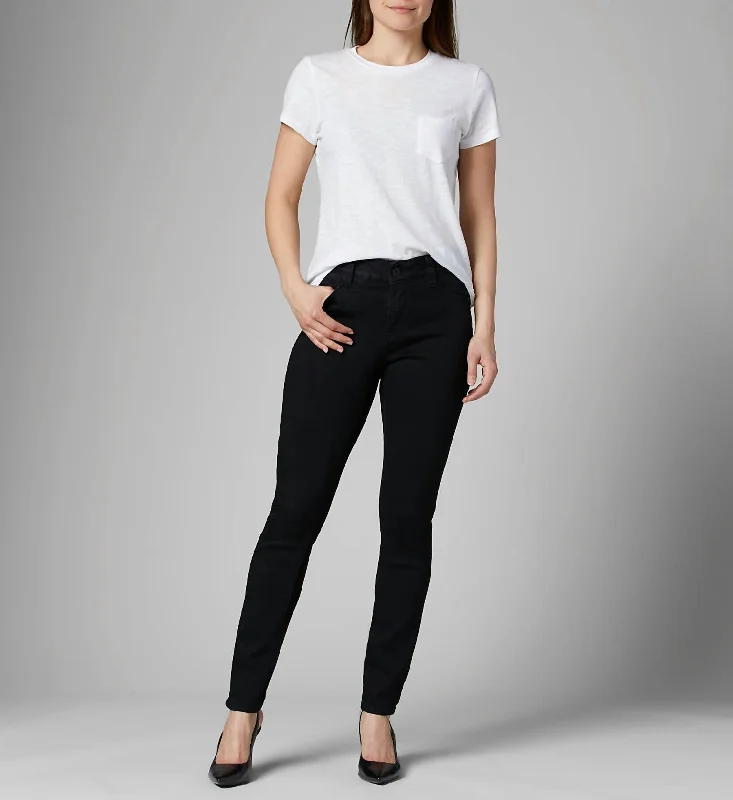 Cecilia Mid Rise Skinny Jeans In Black