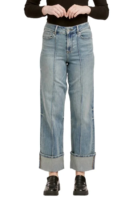 Cuffed Holly Wide Leg Jeans In Pioneer Valley