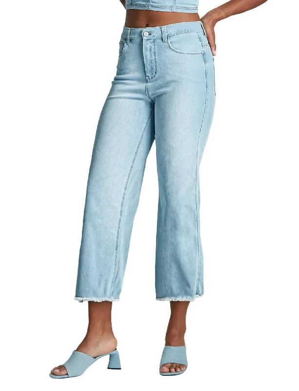 Do It All Denim High-Rise Cropped Wide Leg Jean In Washed Indigo