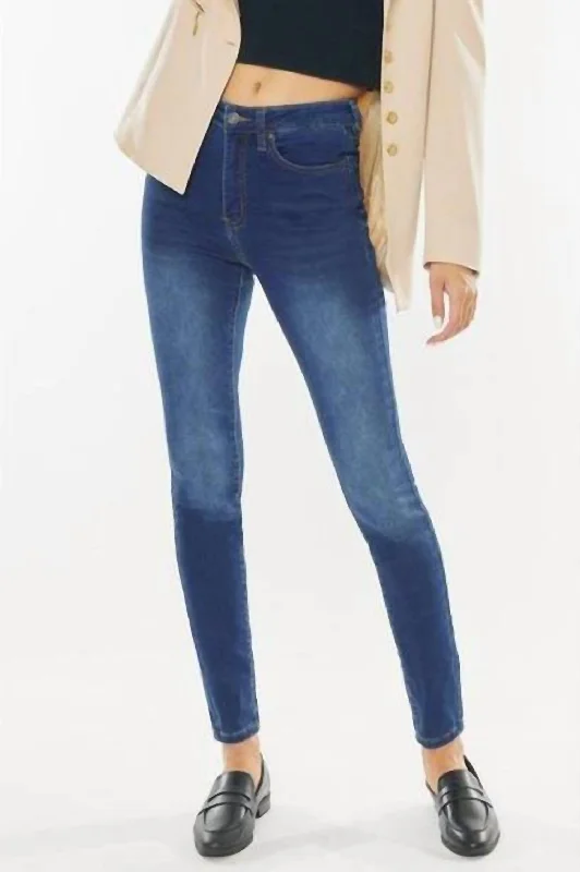 High Rise Skinny Jeans In Blue