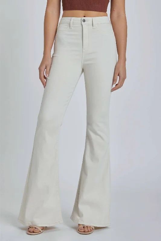 Slim Fit Flare Jean In Off White