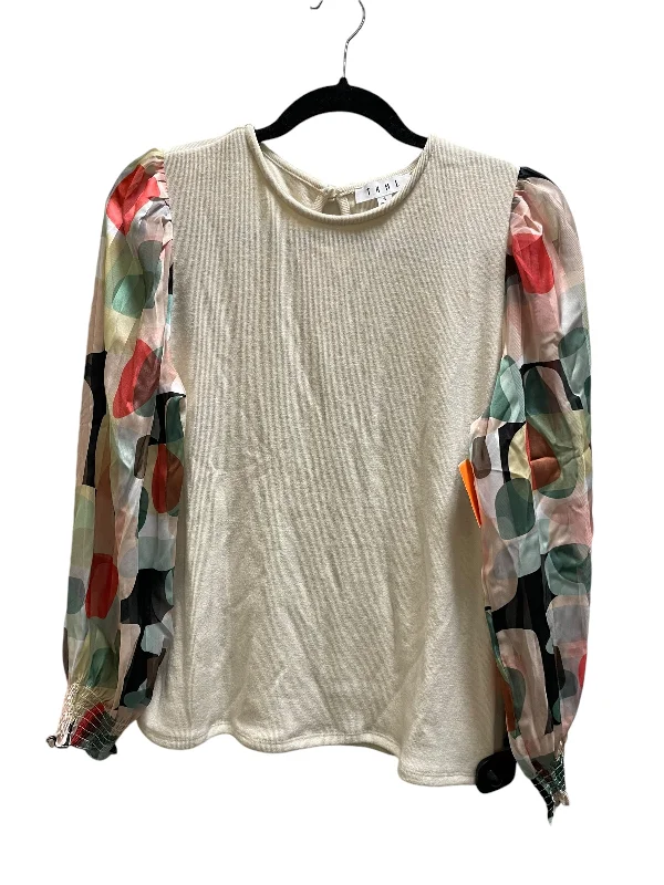 Top Long Sleeve By Thml In Cream, Size: S