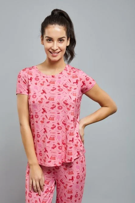 Be Pink Cuffed Pajama Set