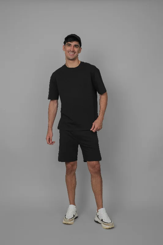 Black Men's Boxy Shorts Set