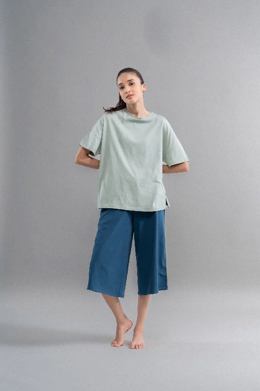 Sage Teal Cotton Culotte Set